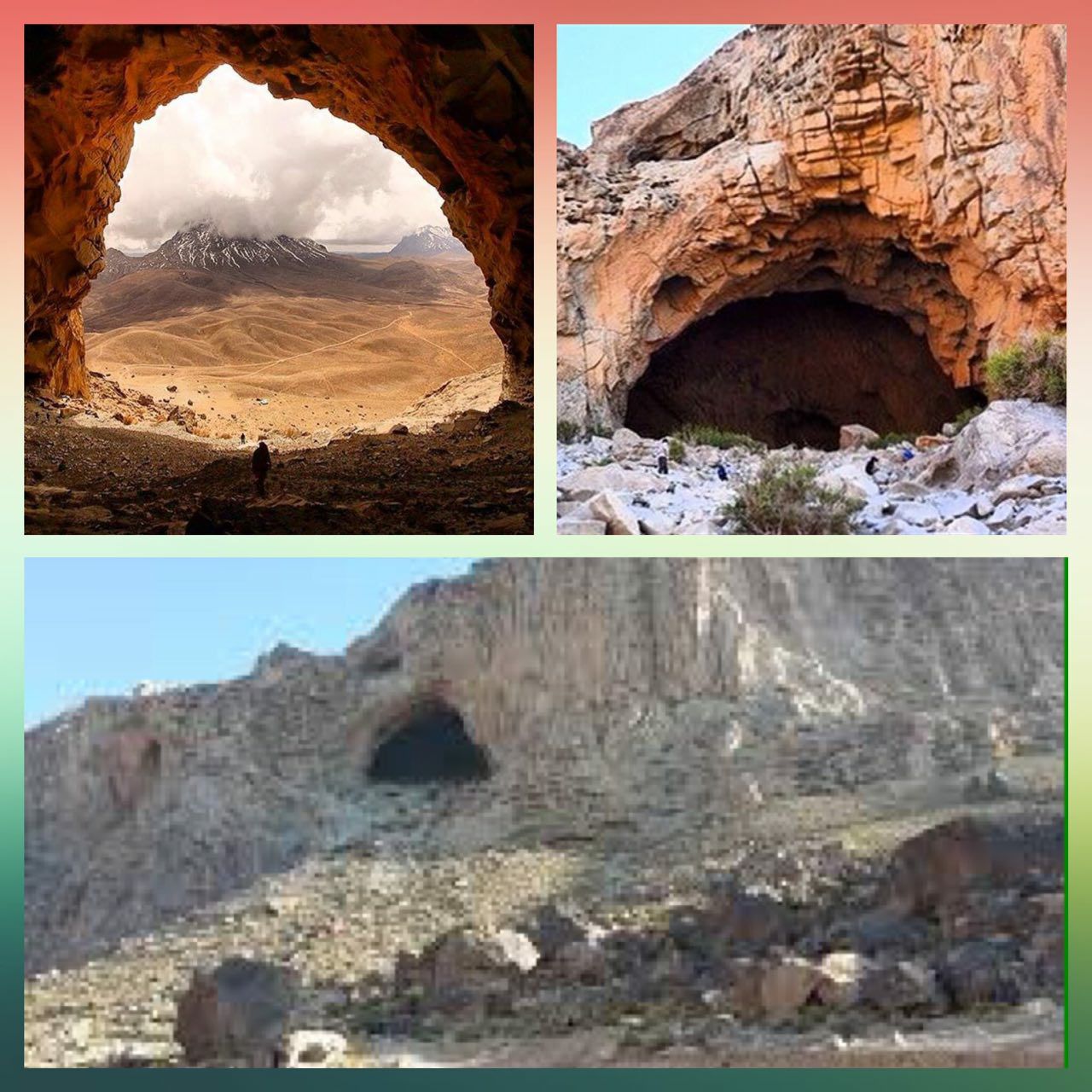 غار ایوب با ساختار سنگ‌های آذرین